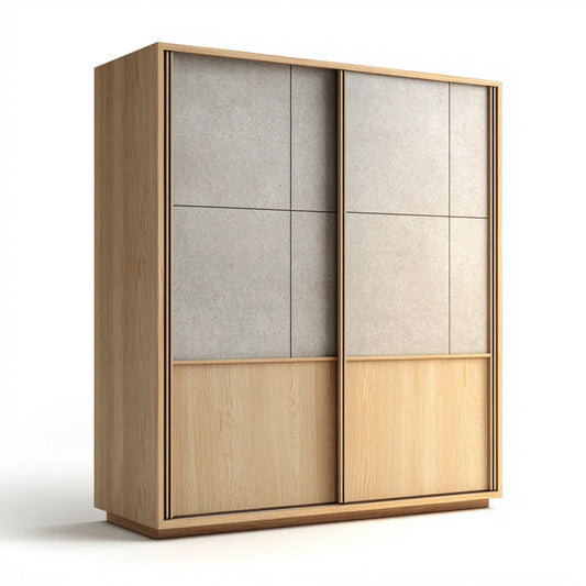 Szafa, Pływająca szafka na drzwi Dąb naturalny szary 160 x 60 x 220 cm płyty wiórowej pokrytej melaminą prostokątną