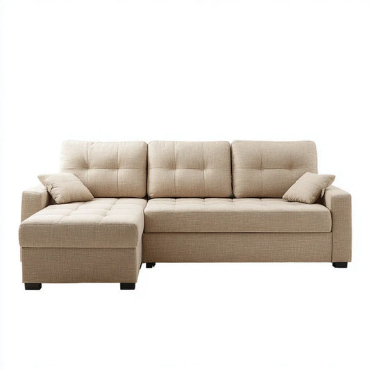 Sofa, 3-osobowa w kształcie narożnika sofa w poliestrze z lewym szezlongiem, 230 x 145 x 85 cm