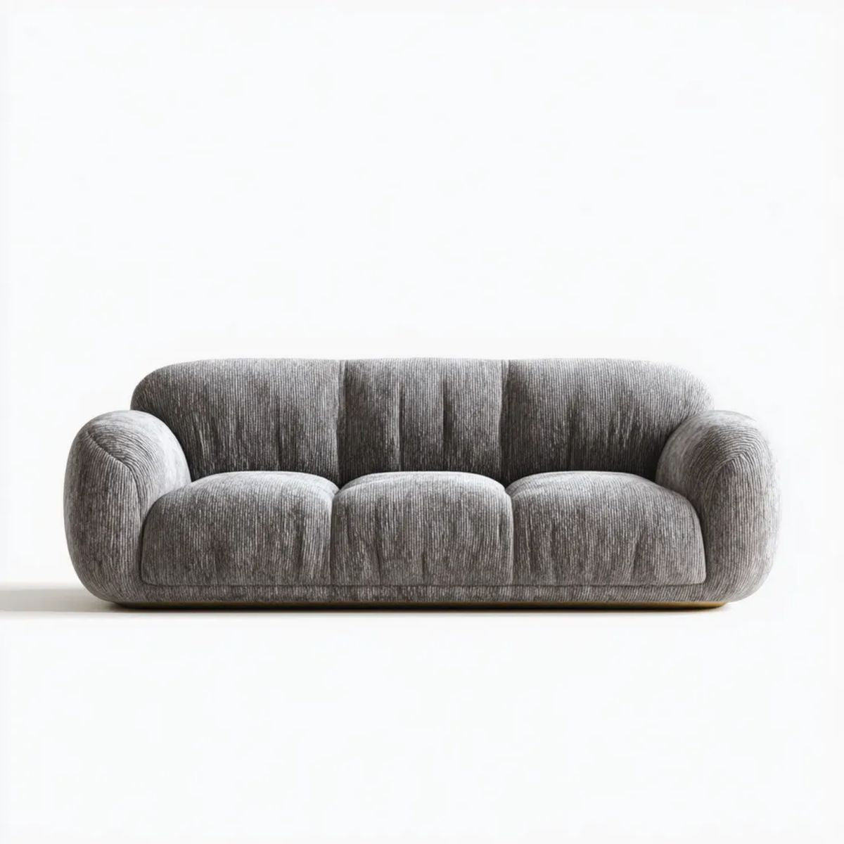 Sofa, 3-osobowa wiszący na szarym poliestrze, sofa z gumą, fotel z zaokrąglonym kształtem, 220 x 95 x 75 cm