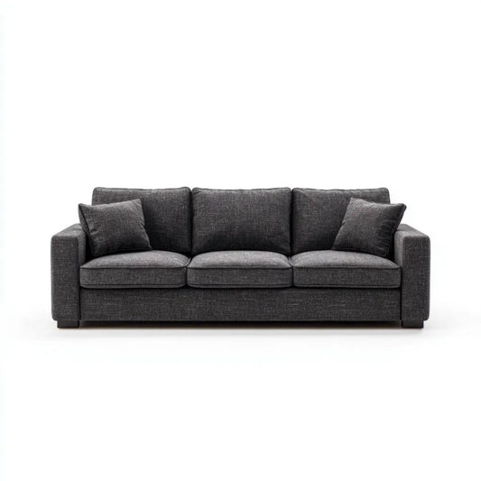 Sofa, 3-osobowa w sofie z poliestru antracyt szary 220 x 90 x 85 cm